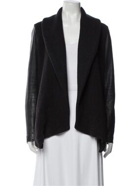 Theory Laura Draped Blazer with Leather Sleeves